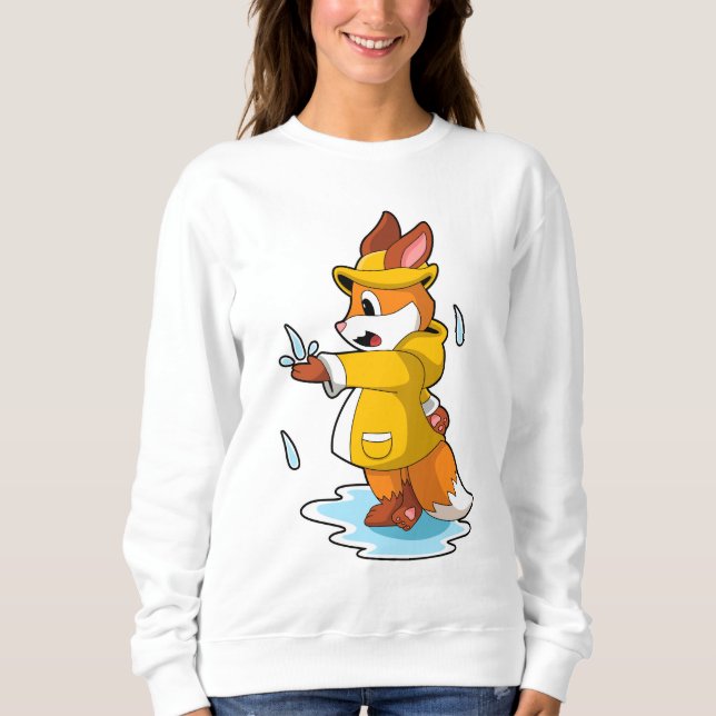 Fox at Rain with Rain drops Sweatshirt (Front)