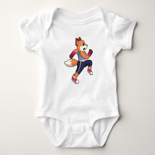 Fox at Running Baby Bodysuit (Front)