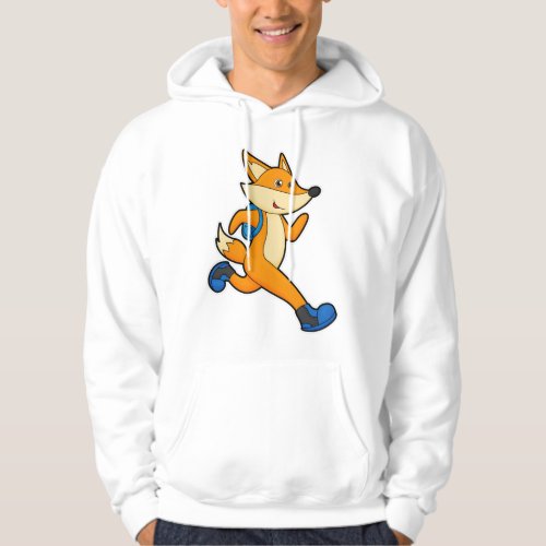 Fox at Running with Backpack Hoodie
