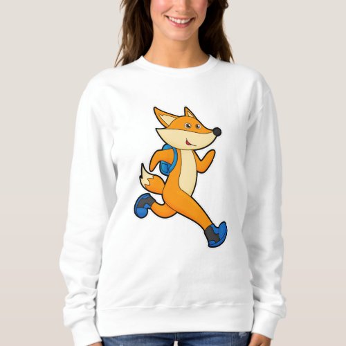Fox at Running with Backpack Sweatshirt