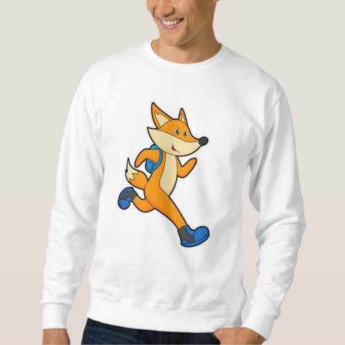 Fox at Running with Backpack Sweatshirt