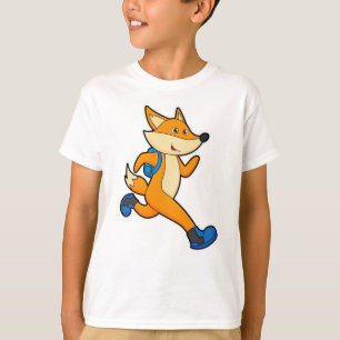 Fox at Running with Backpack T-Shirt