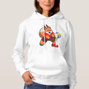 Fox at Volleyball Sports Hoodie