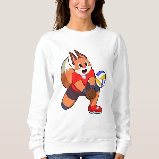 Fox at Volleyball Sports Sweatshirt (Front)