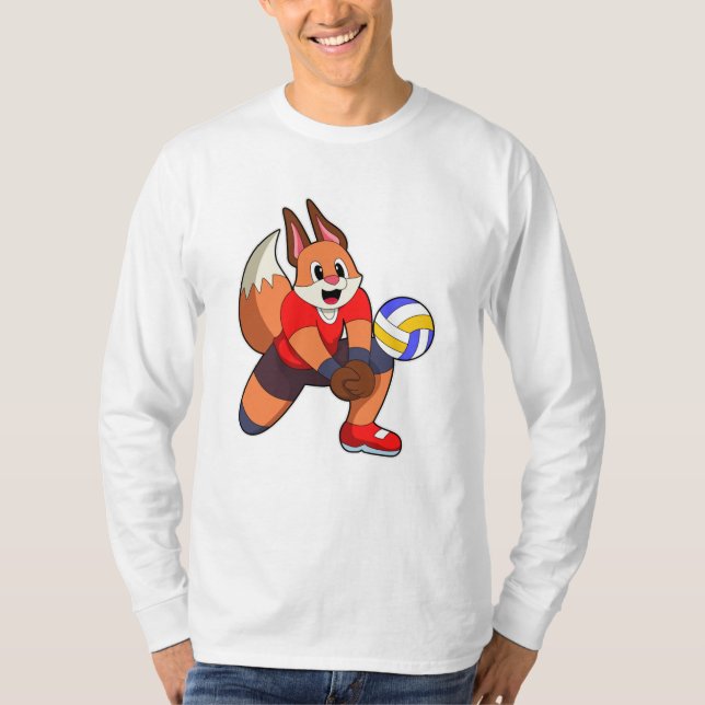 Fox at Volleyball Sports T-Shirt (Front)