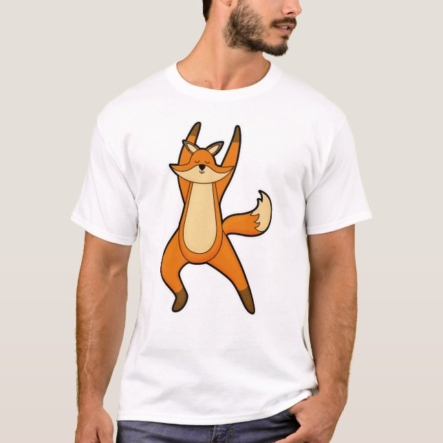 Fox at Yoga Stretching exercise T-Shirt (Front)