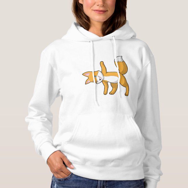 Fox at Yoga Stretching Hoodie (Front)