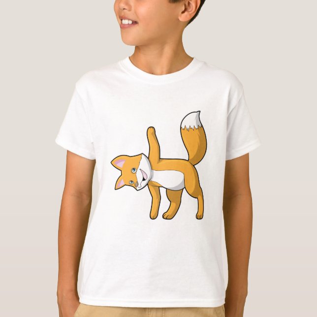 Fox at Yoga Stretching T-Shirt (Front)