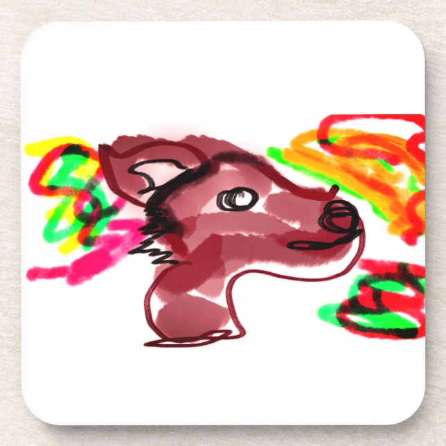 Fox autumn face beverage coaster (Front)