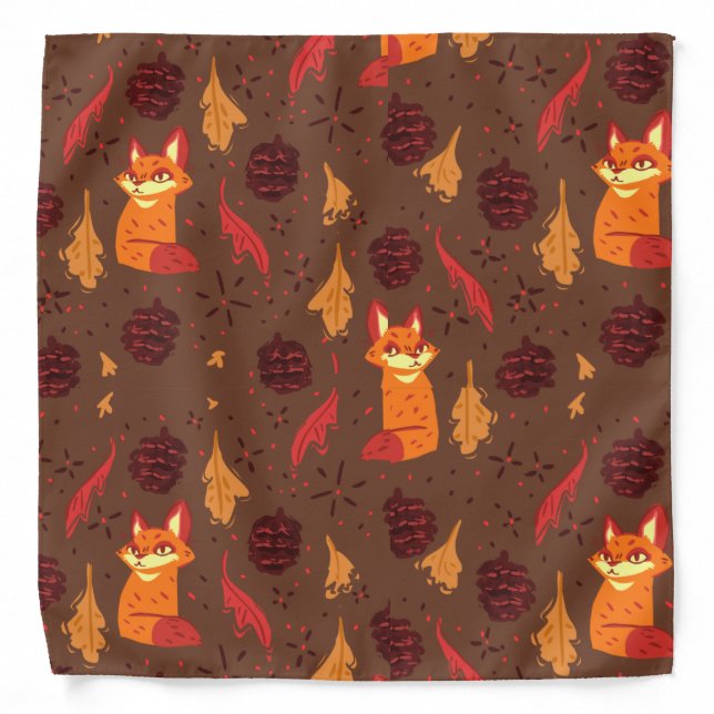 Fox Autumn Fall Vibes Bandana (Front)