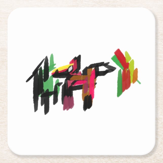Fox Autumn set Square Paper Coaster (Front)
