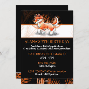 Fox Autumn Walk - Wildlife Birthday Invitations