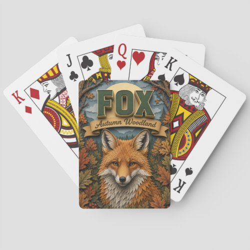 Fox Autumn Woodland POPCUT Poker Cards
