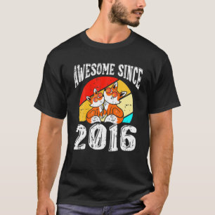 Fox Awesome Since 2016 6Th Birthday 6 Years Old Fo T-Shirt