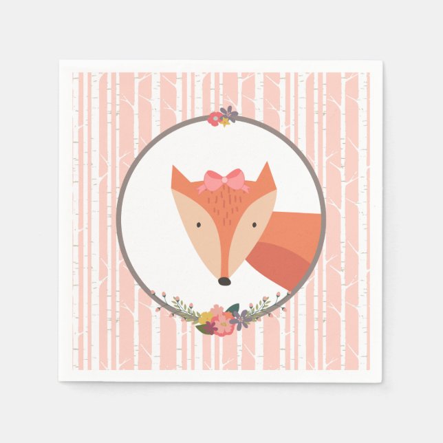 Fox Baby Boy Baby Shower Paper Napkins (Front)