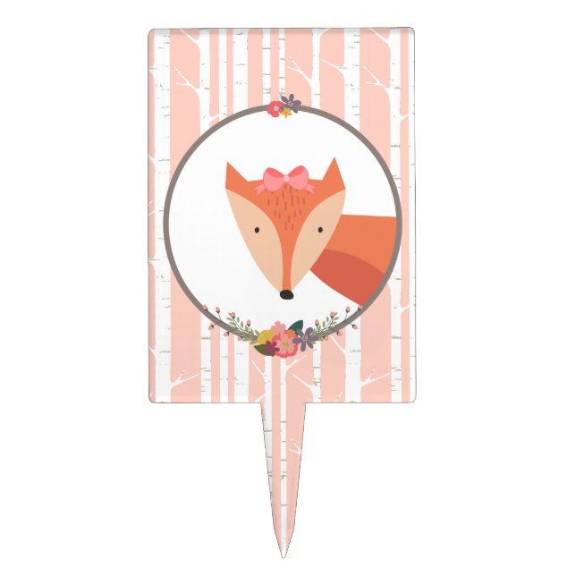 Fox Baby Girl Cake Topper (Front)