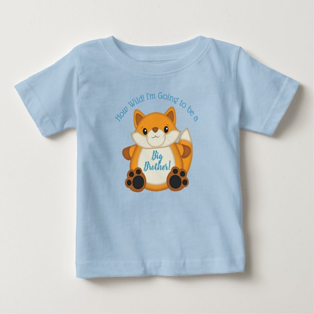 Fox Baby Shower Blue Baby T-Shirt (Front)