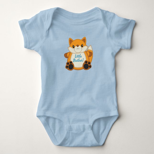 Fox Baby Shower Blue Bodysuit (Front)