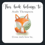 Fox Baby Shower bookplate - this book belongs to<br><div class="desc">Invite your friends and family to your baby shower with this woodland animal design. This cute baby shower features a digital fox cub surrounded by forest.  Matching items available.</div>