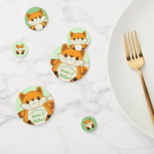 Fox Baby Shower Green Confetti