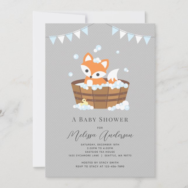 Fox Baby Shower Invitation (Front)