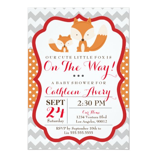 fox baby shower invitation