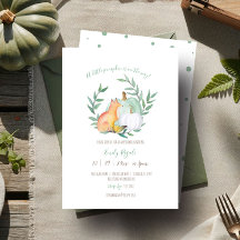 Fox Baby Shower Invitation – Neutral Fall Theme