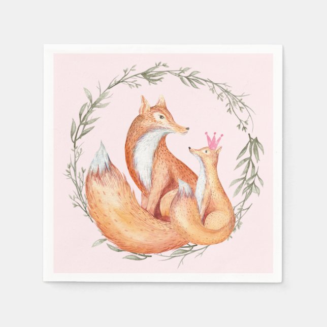 Fox Baby Shower Napkins (Front)
