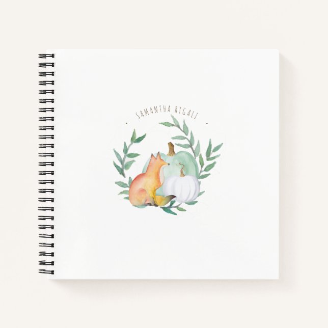 Fox Baby Shower Notebook – Neutral Fall Theme (Front)