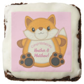 Fox Baby Shower Pink Brownie (Front)