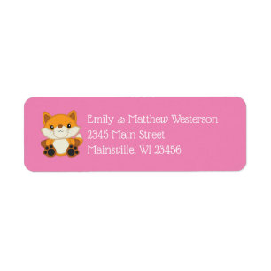 Fox Baby Shower Pink Label