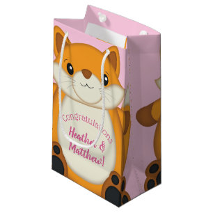 Fox Baby Shower Pink Small Gift Bag