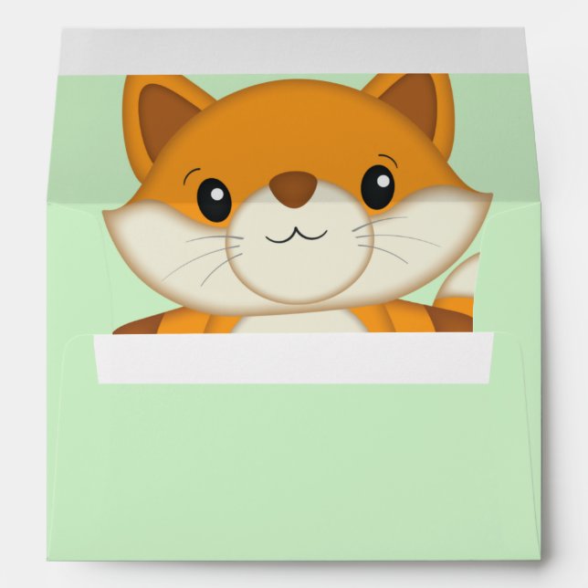 Fox Baby Shower Woodland Animal Envelope (Back (Bottom))