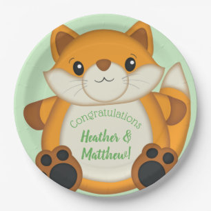 Fox Baby Shower Woodland Animal Paper Plates