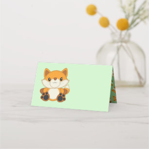 Fox Baby Shower Woodland Animal Place Card