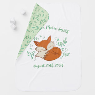 Fox Baby Shower Woodland Animals Blanket
