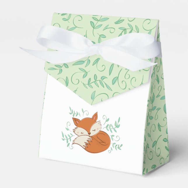 Fox Baby Shower Woodland Animals Favor Boxes (Front Side)