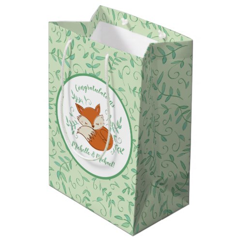 Fox Baby Shower Woodland Animals Medium Gift Bag