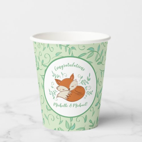 Fox Baby Shower Woodland Animals Paper Cups