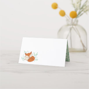 Fox Baby Shower Woodland Animals Place Card