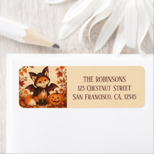 Fox Bat Costume Halloween Personalized Label