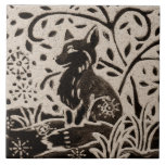 Fox Batik Stoneware Woodland Animal Tan Gray Brown Ceramic Tile<br><div class="desc">My original tile artwork has been given a distinctive batik look! Resembling stoneware glazing with its oatmeal and gray-brown speckled tones, the design features my signature woodland animals, flowers and foliage. Evocative of vintage tile work by William De Morgan. There are 14 matching animal tiles in this series, with other...</div>
