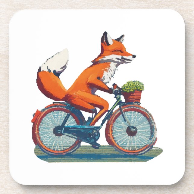 Fox Bicycle Beverage Coaster (Front)
