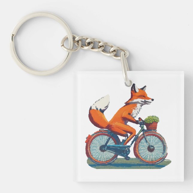 Fox Bicycle Keychain (Front)