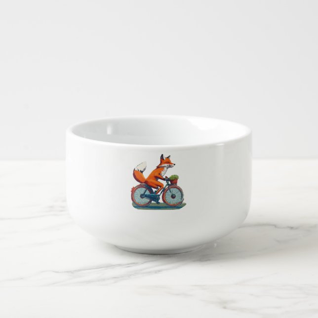 Fox Bicycle Soup Mug (Front)