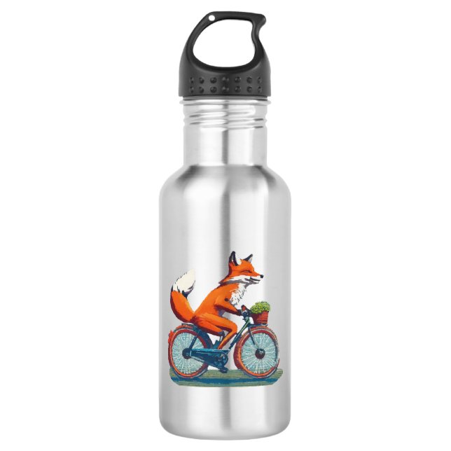 Fox Bicycle Stainless Steel Water Bottle (Front)