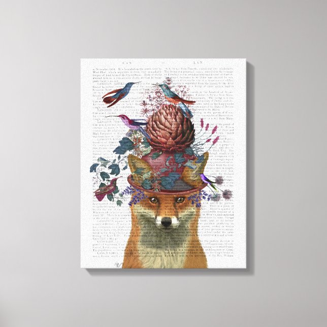 Fox Birdkeeper with Artichoke Canvas Print (Front)