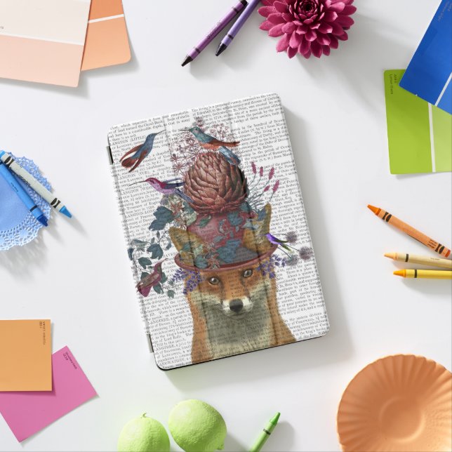 Fox Birdkeeper with Artichoke iPad Pro Cover (Desk)