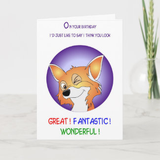 fox birthday humor too card