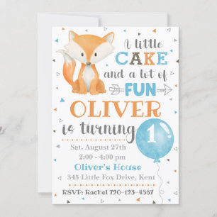 Fox Birthday Invitation Little Fox Invitation